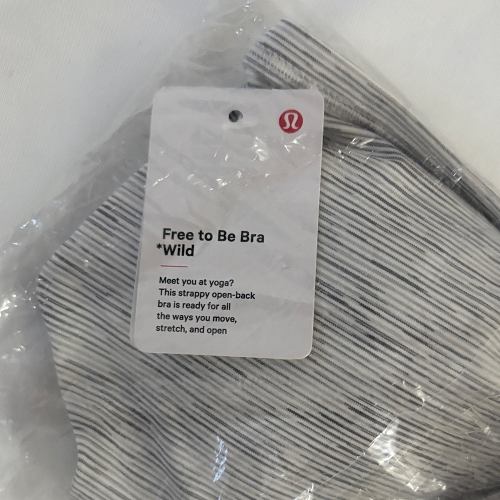 Lululemon Athletica Gray Striped Sports Bra
